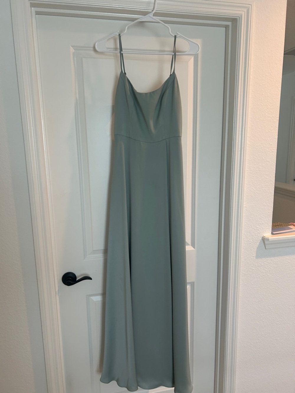 Elegant Sage Green Slip Maxi Dress - Spaghetti Strap